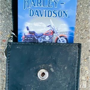 Vintage Harley Davidson Playing Cards With Leather Carrying Case